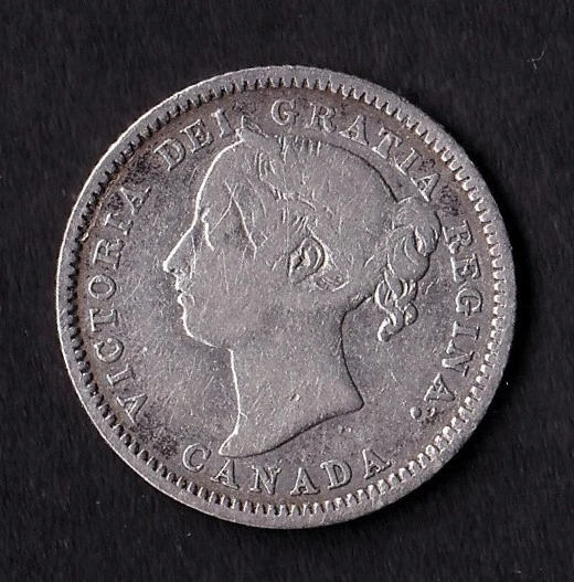 Canada 1891 10c Ten Cent Silver Dime Queen Victoria VG/F .925 Silver - Image 2 of 2