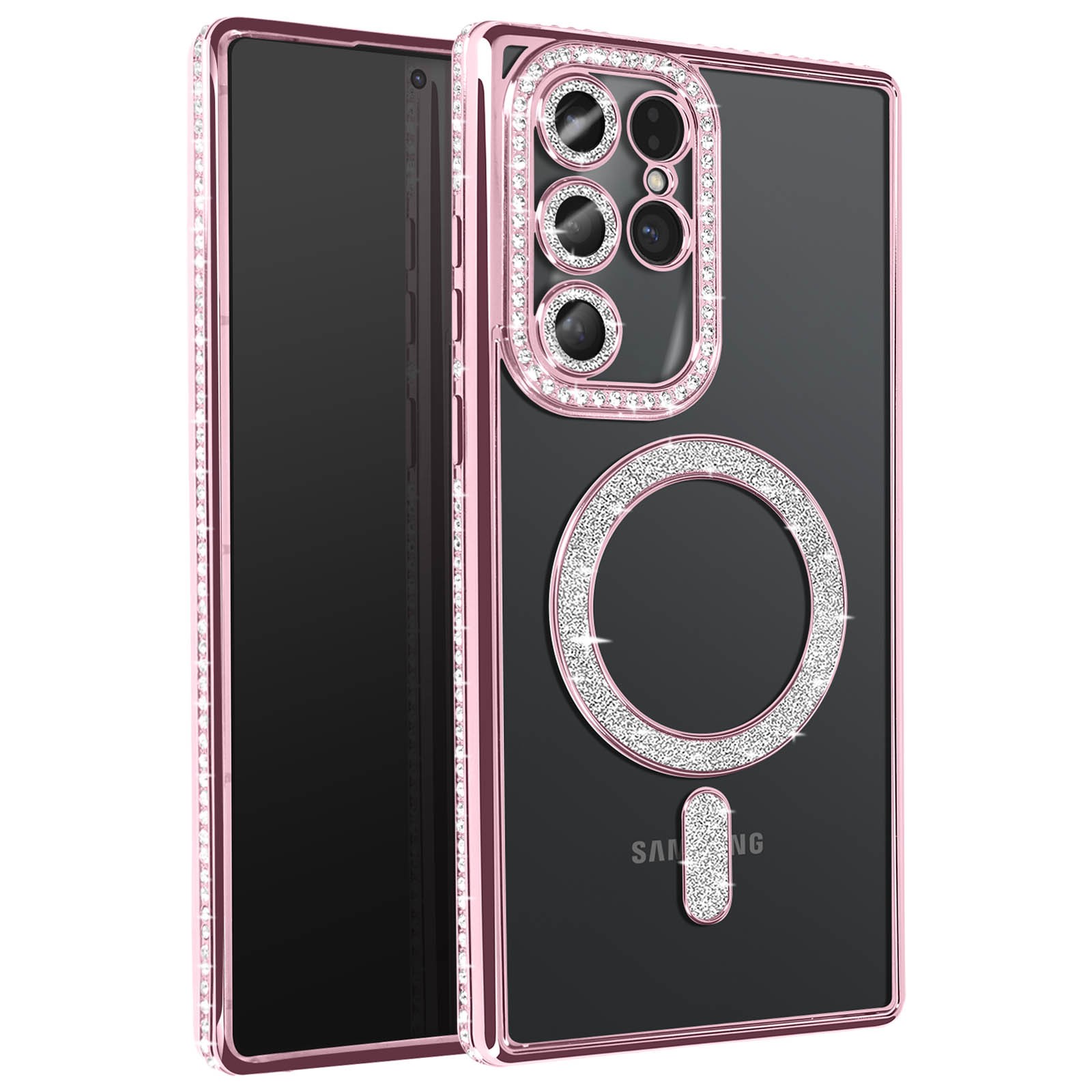Coque diamant pour Galaxy S25 Ultra luxe en strass argenté de protection premium