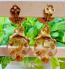 Boucles D'oreilles Pendantes Vintage Jacky - Avec Pampilles - Occasion Très Bon état