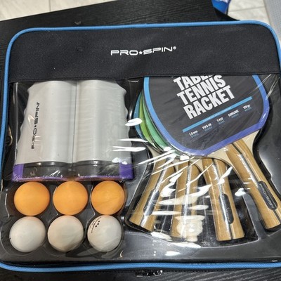 PRO-SPIN Portable Ping Pong Set with Retractable Ping Pong Net for Any Table,