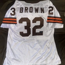 Throwback Stars Jim Brown Autographed Cleveland Browns Jersey #32 XL