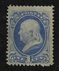 CKStamps: US Stamps Collection Scott#156 1c Franklin Mint H OG Gum Disturb