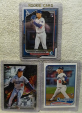 2024 Bowman Chrome Yoshinobu Yamamoto Rookie RC #73 + Topps Finest RC # 50 +
