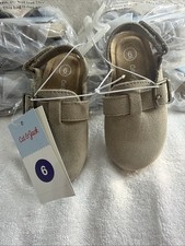 Cat Jack Berlin Toddler Taupe Faux Suede Buckle Slingback Clogs Size 6 NWT