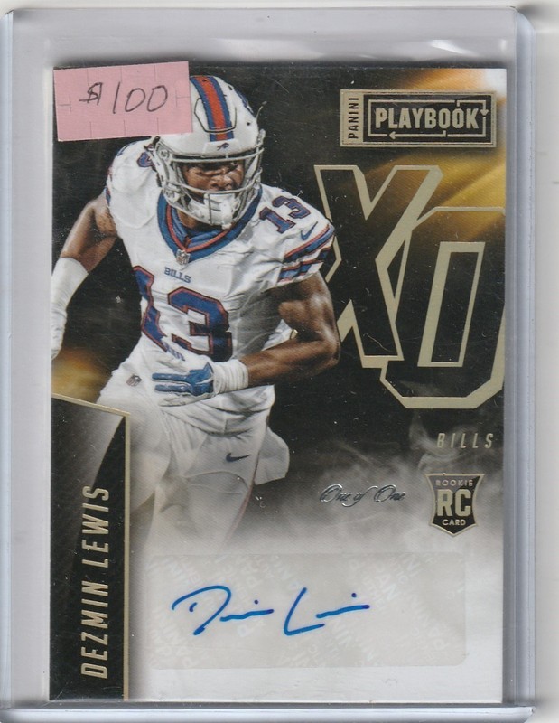 2015 Panini Playbook XO Dezmin Lewis auto RC - 1/1