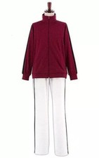 Inarizaki High School Volleyball Club Jersey Set L Wine Red Jacket White Pants