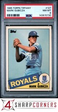 1985 TOPPS TIFFANY #127 MARK GUBICZA RC ROYALS POP 5 PSA 8
