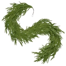 6FT Artificial Norfolk Pine Christmas Garland - Real Touch PE Faux Greenery, 