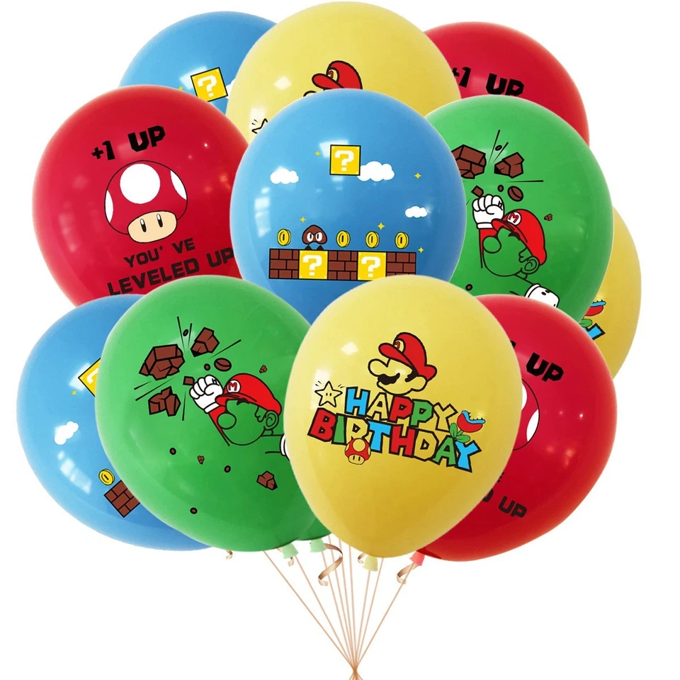 Juego de pancartas de globos decoraciones fiesta cumpleaños Super Mario suministros de fiesta para niños EE. UU. Foto 4 de 4