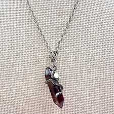 Vintage 90s Snake Wrap Point Necklace Boho Silver Tone Women's Classic Jewelry