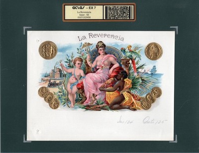 RARE Old Original LA REVERENCIA Sample Cigar Label - QUEEN ON HER THRONE