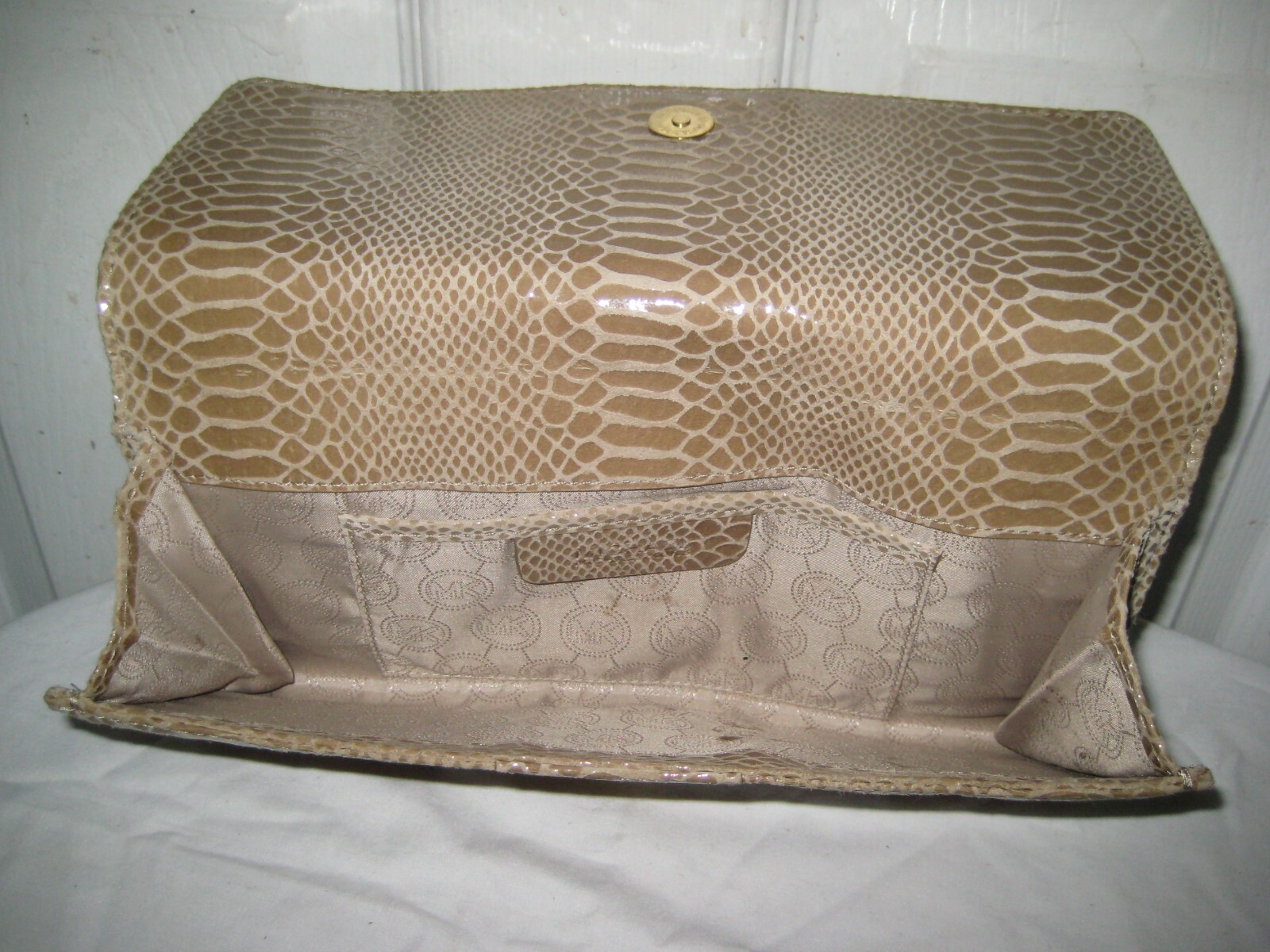 Michael Kors Brown Embossed Python Clutch Bag - image 6