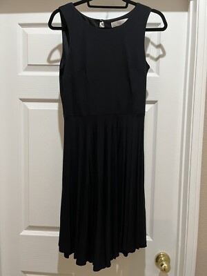 ann taylor loft fit and flare dress Blue Striped Casual Fit & Flare Dress