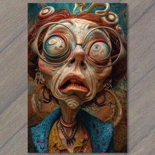 Art Print Man Surrealism Creepy Crazy Bright Colors Weird Strange Wild Unusual