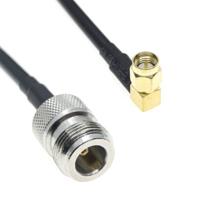 Câble Coaxial SMA Femelle Vers SMA Mâle Coudé - Longueur 1 à 5 M (RG58) Pour Antennes, Radio, RF