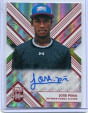 2018 Elite Extra Edition Status Red Die Cut Autographs Jose Pena Auto 71/75