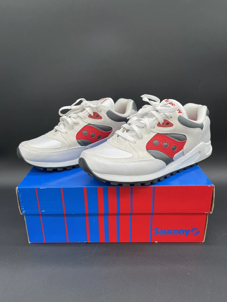 Saucony Jazz 4000 Grey White Red Sneakers Men s Size 6 Women s 7.5 RARE COLOR