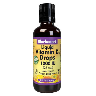 Bluebonnet Liquid Vitamin D3 Drops 25 Mcg 1000 IU Citrus 1 fl oz