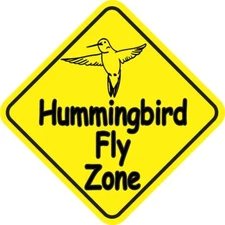 5in x 5in Hummingbird Fly Zone Magnet Car Truck Vehicle Magnetic Sign