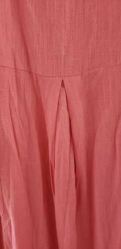 Size 34 Dress Coral Orange Linen Blend Sleeveless Midi Casual Pullover Shift - Picture 7 of 12