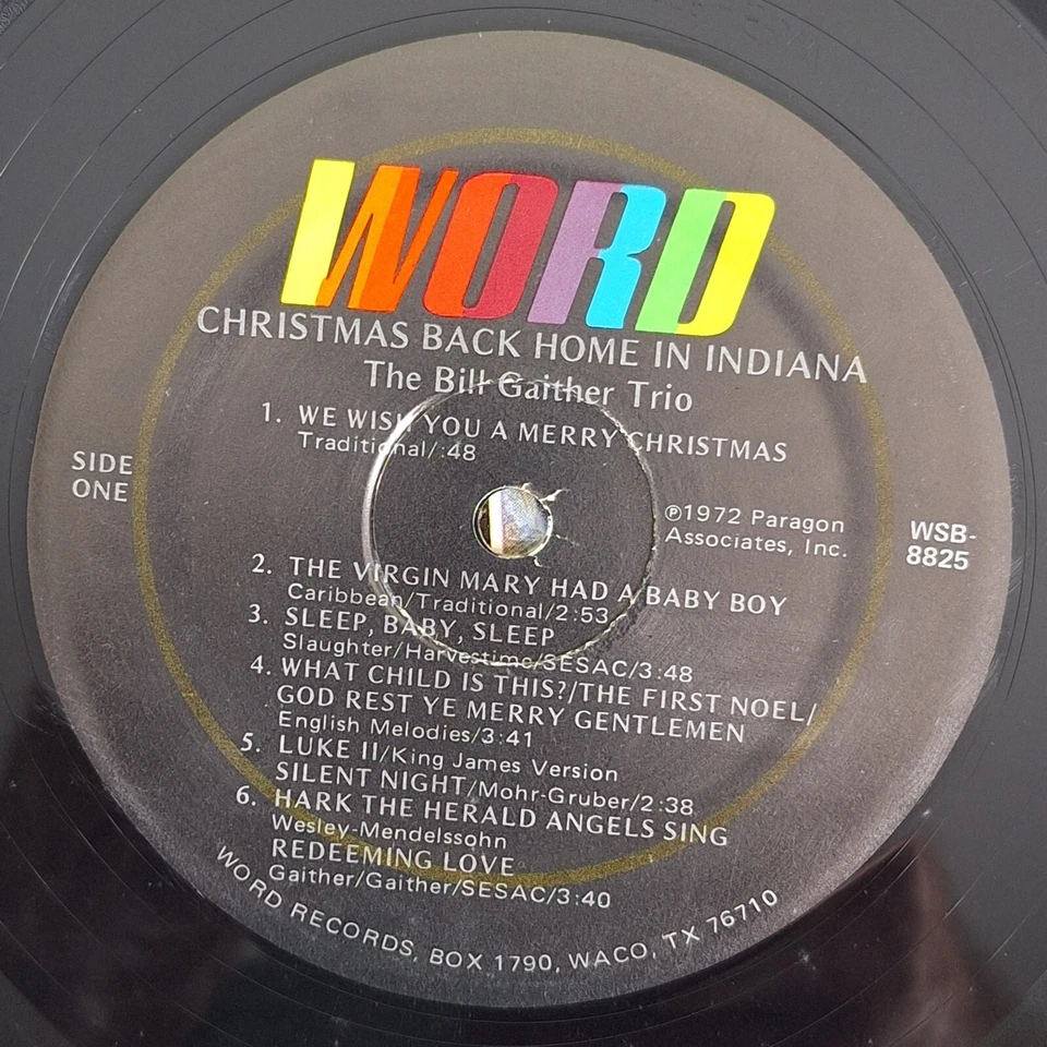 Bill Gaither Trio Christmas Back Home in Indiana Vinyl LP WSB 8825 - Image 3 of 4