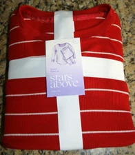 New Womens Stars Above Red & White Thermal Pajama Set.  Size Large