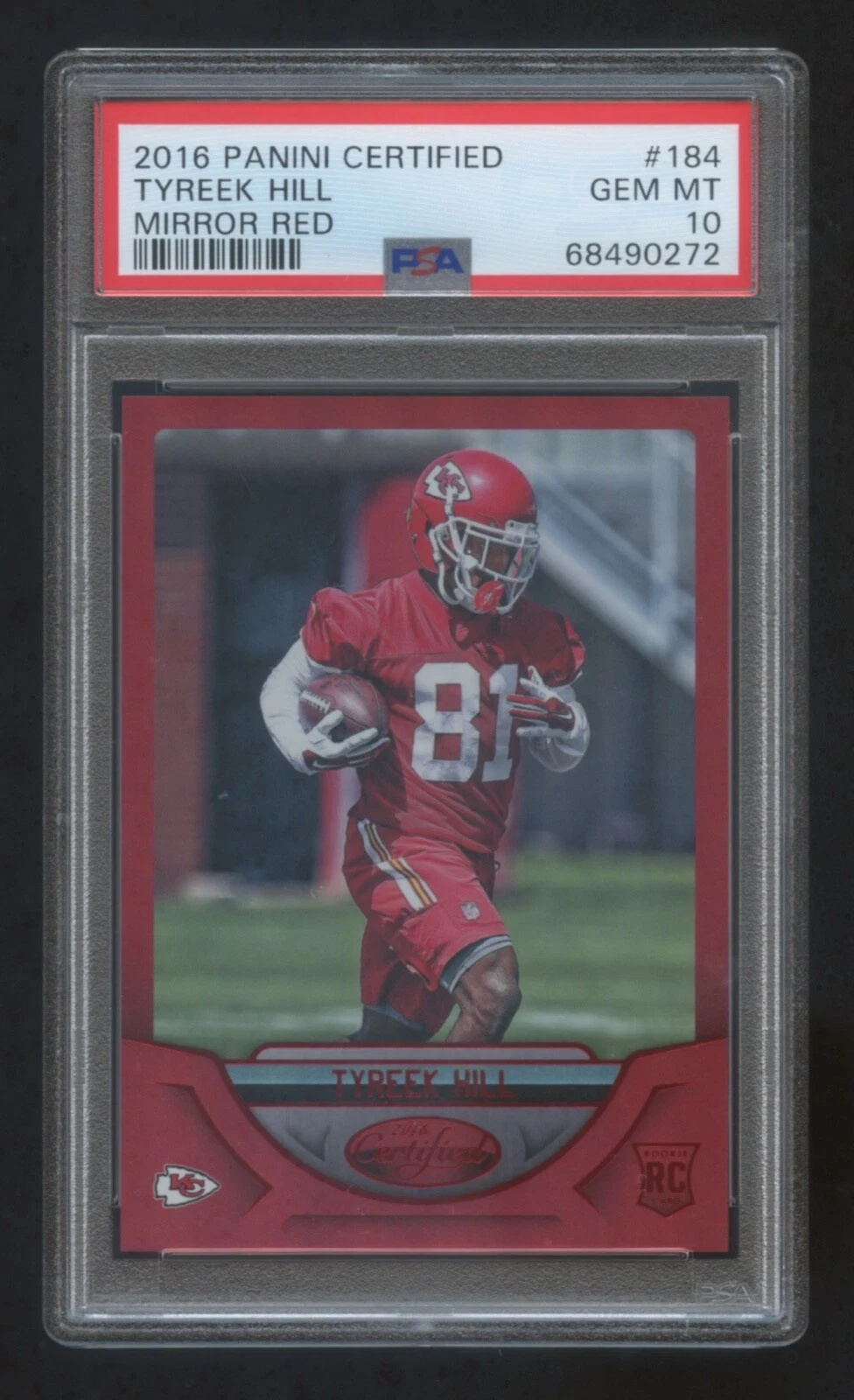 Tyreek Hill Panini Certified #184 Mirror Red