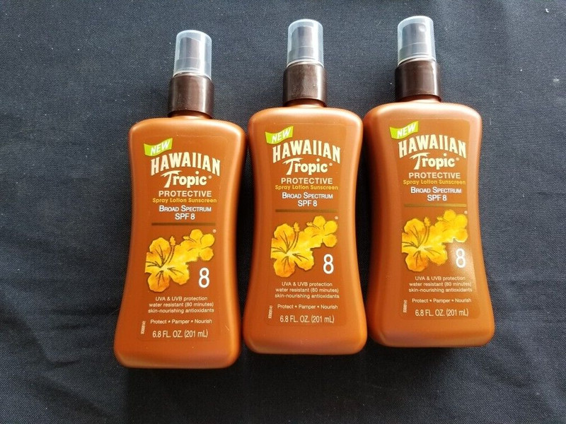 Hawaiian Tropic Spray Sunscreen SPF8 - 3 Bottles