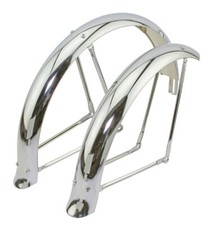 F R Original Lowrider 20" Flared Adjustable Fender Set Chrome Bicycle Fender.