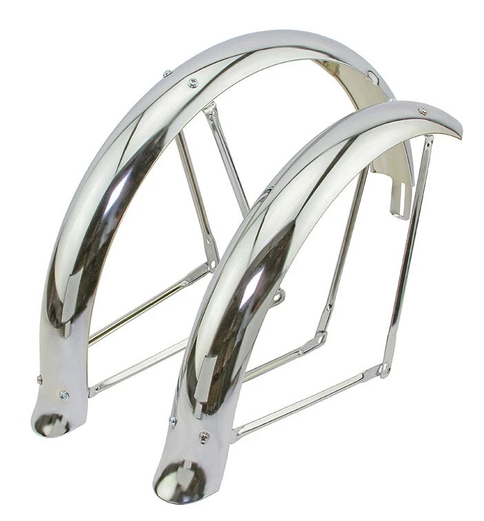 F&R Original Lowrider 20" Flared Adjustable Fender Set Chrome Bicycle Fender.