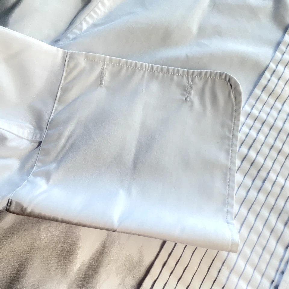 Camisa de esmoquin blanca Milani 17 1/2 34-35 para hombre con botones puños franceses Foto 4 de 4