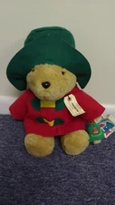 SEARS Vtg PADDINGTON BEAR Christmas Plush With Ornament Tags