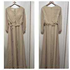 A Line V- Neck Maxi Chiffon Lace Mother of the Bride Dress JJ's House 14 NWT