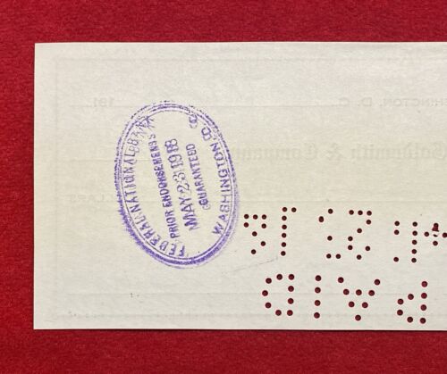 1918 *GOLDSMITH & CO.* {JEWELERS} RIGGS NATIONAL BANK WASHINGTON, D. C. CHECK! - Picture 16 of 17