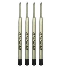 4 Pack Uni Jetstream Black Ink Cartridge Refills 07mm Smooth Hybrid Ink