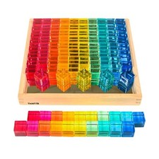 tickit Gem Cube Mirror Tray - 100 Translucent, Acrylic Blocks - Explore Refle...