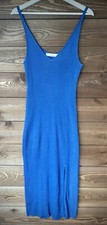 JustFab Long Blue Sleeveless Knit Dress