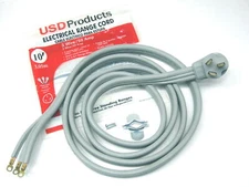 Range Oven Electric Power Cord 3 Prong Wire 50 Amp 10' Foot  Heavy Duty