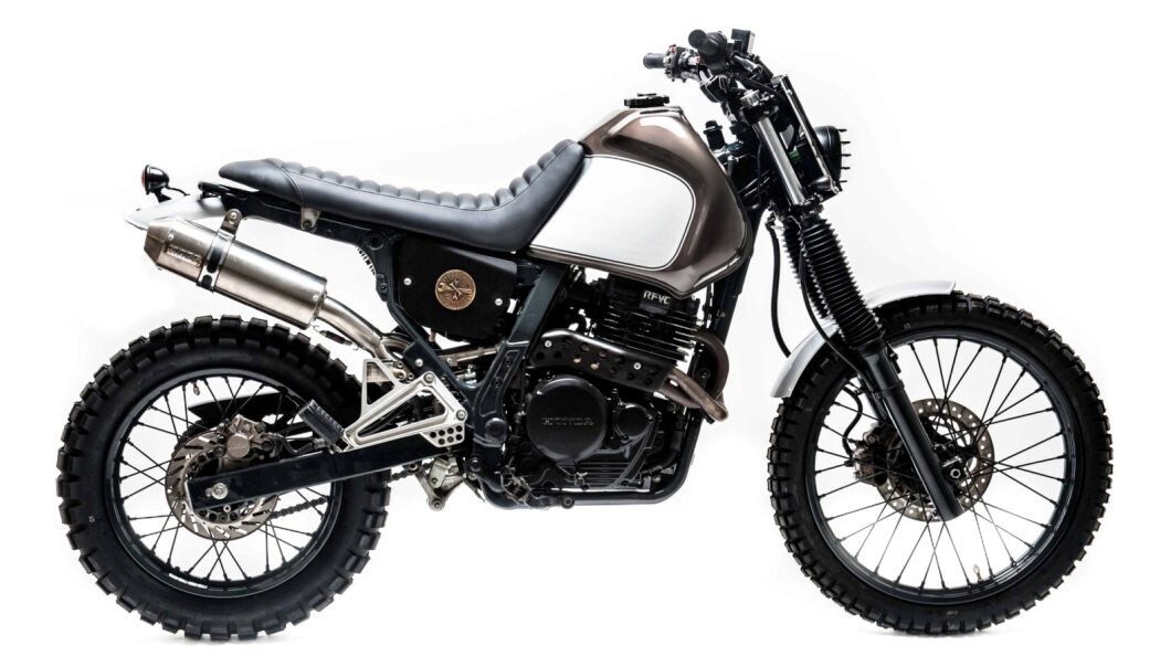 MassMoto Exhaust SlipOn 2in1 Silencer Round 105mm Steel Honda NX