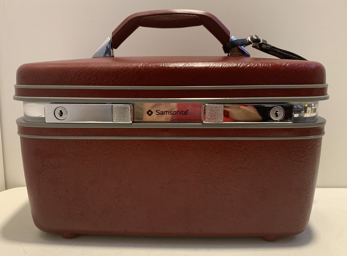 Vintage TRAIN MAKEUP CASE SAMSONITE Profile II Photo Prop Red