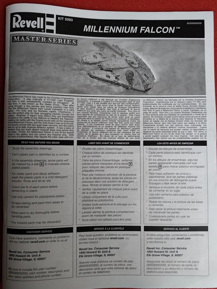 Star Wars Millennium Falcon Revell 1/72 Master series nuovo (new) - Immagine 4 di 4