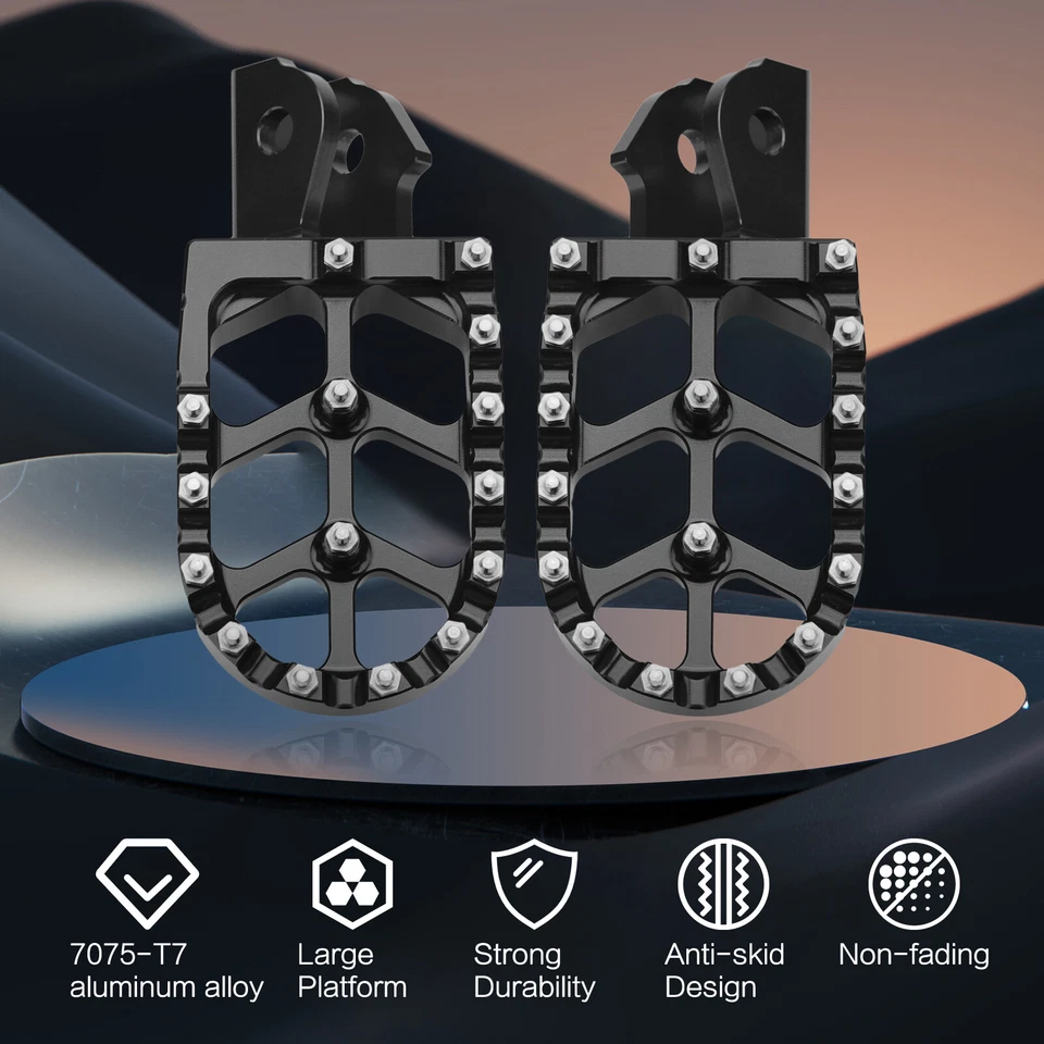 Clavijas de pie CNC para moto de cross para Honda CRF150F CRF230F CRF250F XR125L XR150L negras Foto 3 de 4