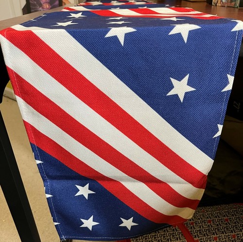 Corredor de mesa patriótico bandera estadounidense Día de los Veteranos 4 de julio - Imagen 6 de 7