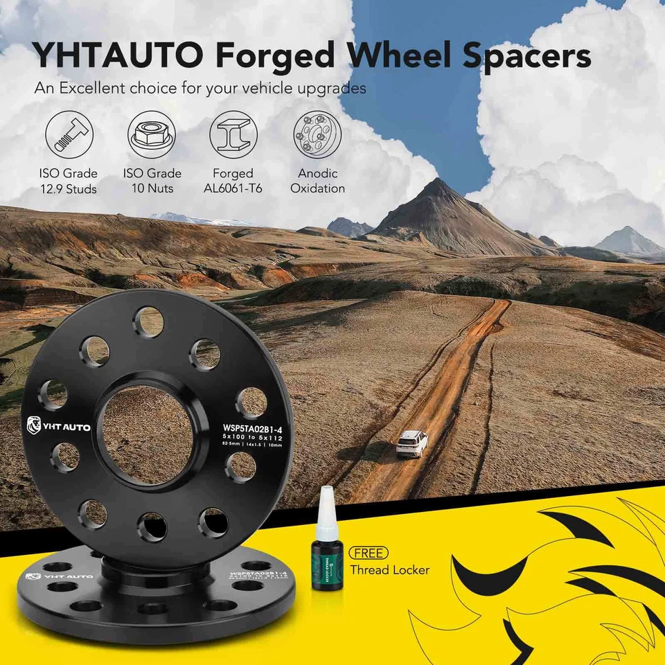 Adaptador de rueda 4 piezas 5x100 a 5x112 14x1,5 57,1 mm 10 mm para Audi A3 Volkswagen Golf Foto 2 de 4