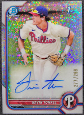 2022 Bowman Chrome 1st Speckle REFRACTOR AUTO /299 Gavin Tonkel #CPA-GTL