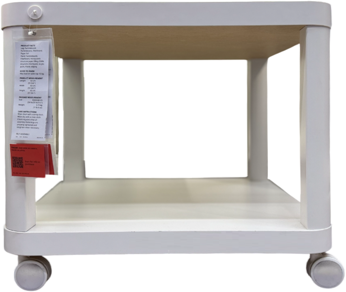 Brand New IKEA TINGBY White Side Table Casters 50x50 cm (19 ⅝x19