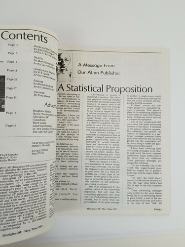 ABORIGINAL SCIENCE FICTION MAGAZINE #4, 5 & 6 - 1987 Aldiss, Pohl, Quick - Picture 6 of 10