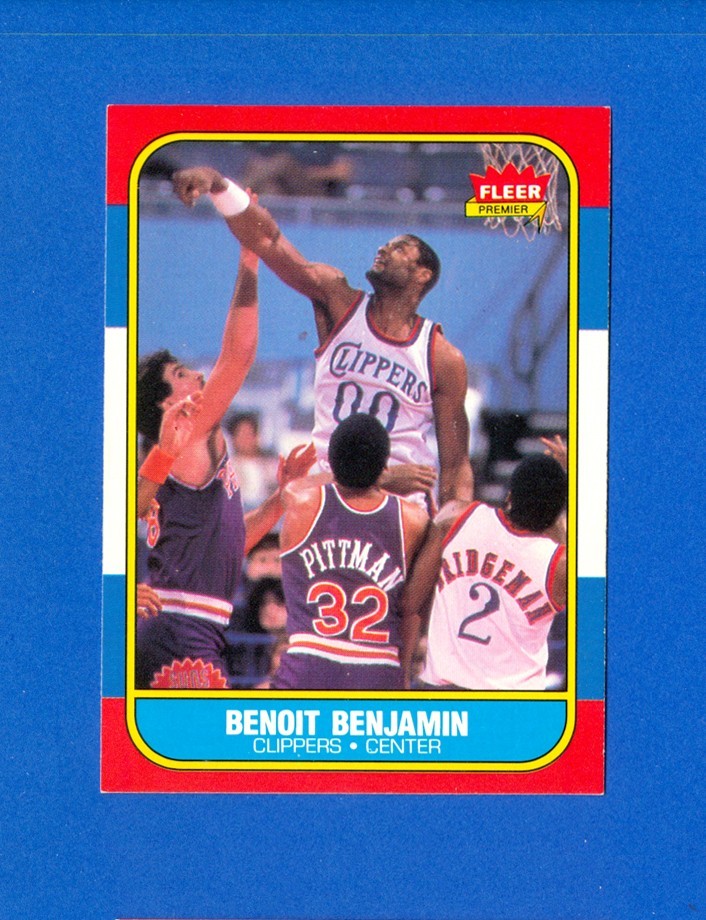 1986/1987 Fleer Basketball #8 Benoit Benjamin '86 Set Break RC Rookie Card NR/MT