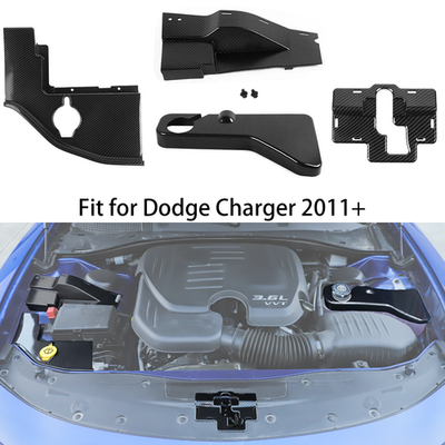#ad 4X Carbon Fiber Engine Hood Washer Coolant Tank Dust Cover for Dodge Charger 15 $72.99