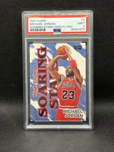 1997 Fleer MICHAEL JORDAN Soaring Stars High Flying #9 PSA 9